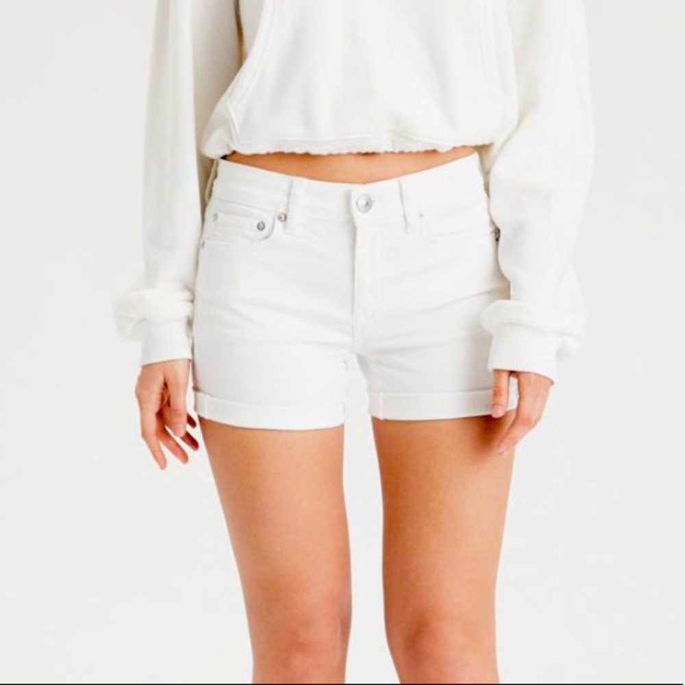 AE White Jean Shorts Mid